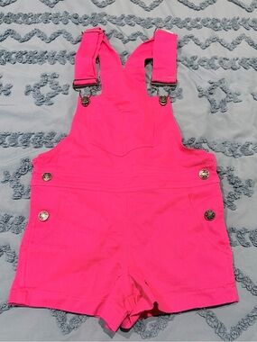 Curtain Call Dance Costume Girls' Hot Pink Overall Shorts Child Small